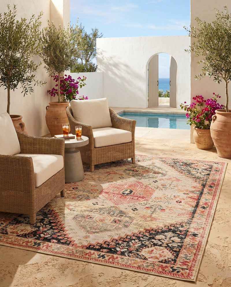 Patio Heritage Collection Area Rug -  Meadow Rectangle Multi  lifestyle 22