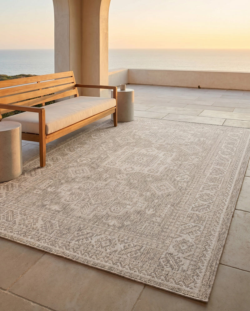 Tribal Terrace Treasures Collection Area Rug -  Incan Isle (Light Gray) Rectangle Light Gray  lifestyle 17