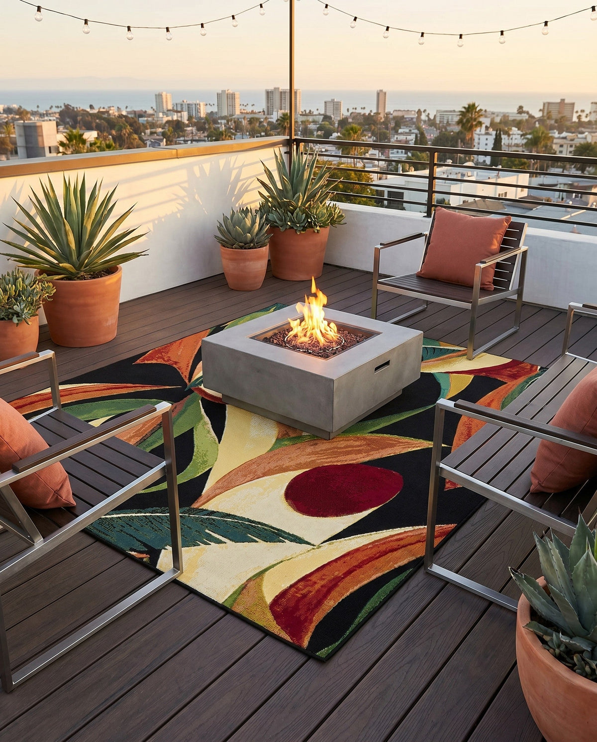 Seaside Blooms Collection Area Rug -  Tivoli Square Multi  lifestyle 89