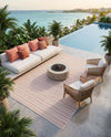 Seaside Stripes Collection Area Rug -  Boardwalk (Red) Rectangle Red  lifestyle 23