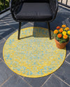 Urban Oasis Rugs Collection Area Rug -  Penthouse (Yellow and Aqua) Round Yellow and Aqua  lifestyle 52