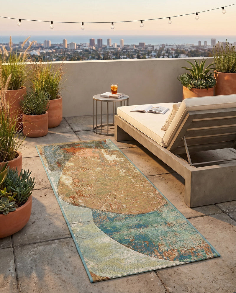 Urban Terrace Collection Area Rug -  Portico Runner Multi  lifestyle 73