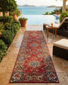 Patio Heritage Collection Area Rug -  Terrace Runner Antique Red  lifestyle 66