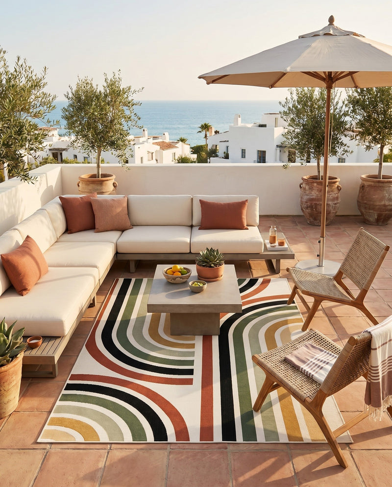 Urban Terrace Collection Area Rug -  Piazza Rectangle Multi  lifestyle 20