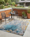Urban Terrace Collection Area Rug -  Lanai Rectangle Gradient Blue  lifestyle 17
