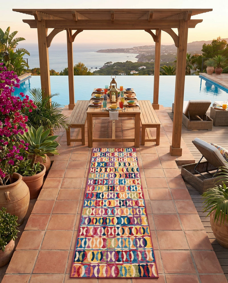 Urban Terrace Collection Area Rug -  Boardwalk Runner Multi  lifestyle 60