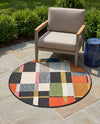 Outdoor Marrakesh Collection Area Rug -  Tangier Round Multi  lifestyle 72