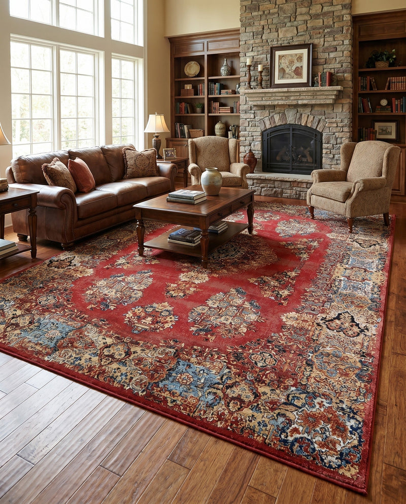Patio Heritage Collection Area Rug -  Terrace Rectangle Antique Red  lifestyle 27