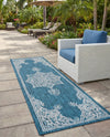 Patio Heritage Collection Area Rug -  Charleston (Teal) Runner Teal  lifestyle 67