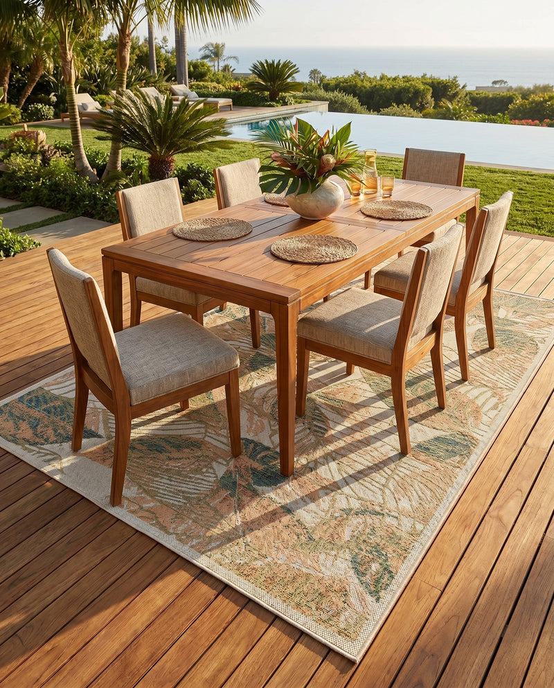 Coastal Terrace Collection Area Rug -  Driftwood Rectangle Ivory  lifestyle 33