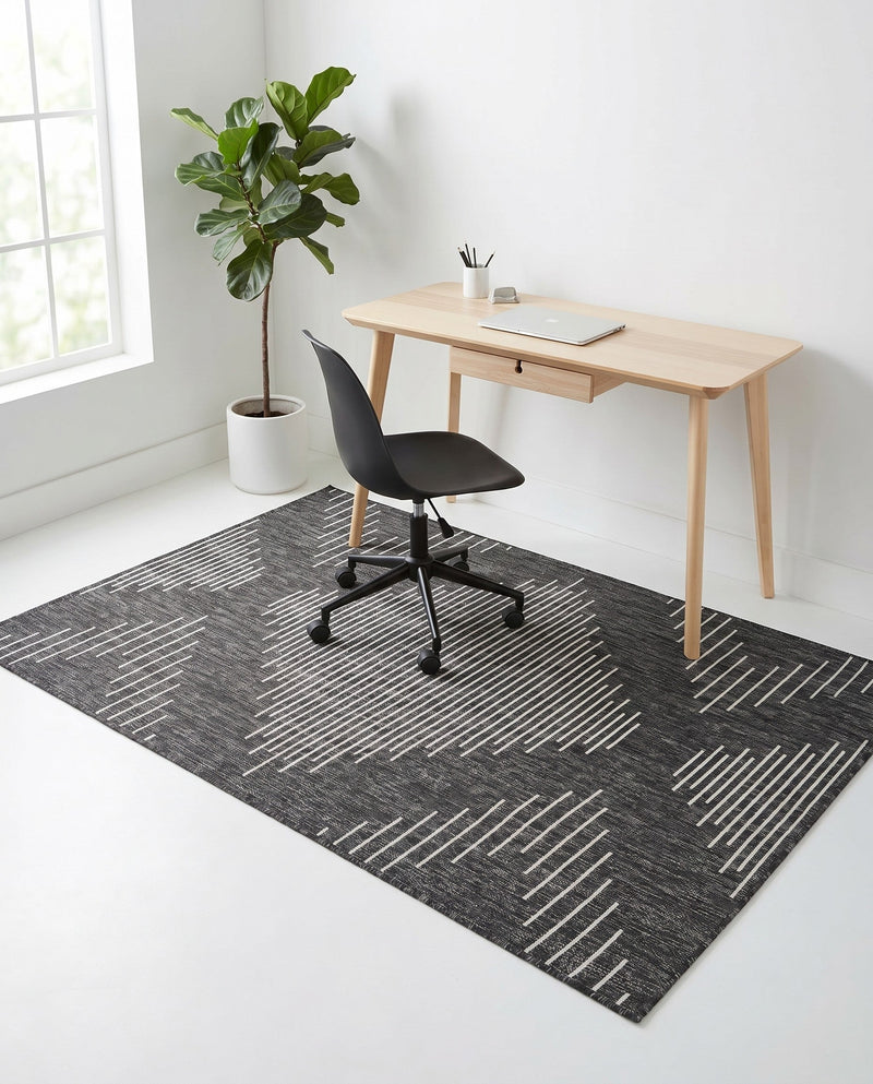 Urban Terrace Collection Area Rug -  Chelsea (Charcoal Gray) Rectangle Charcoal Gray  lifestyle 8