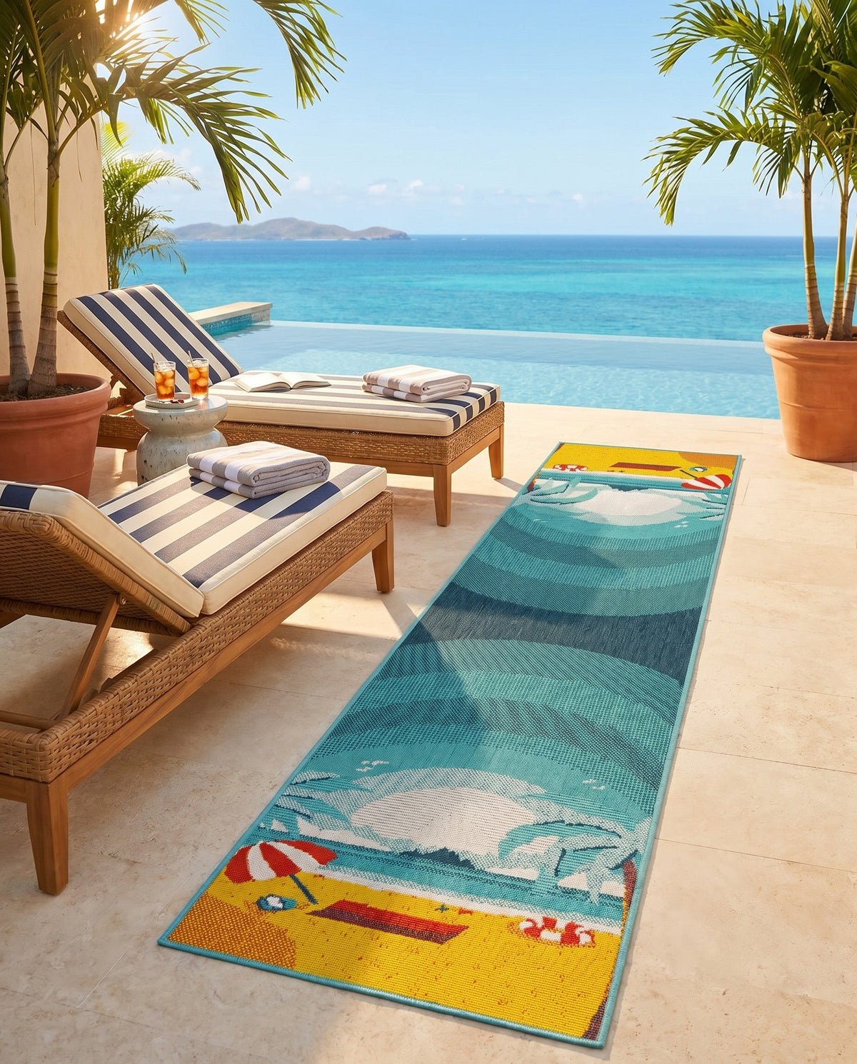 Seaside Haven Rugs Collection Area Rug -  Dockside Runner Multi  lifestyle 84