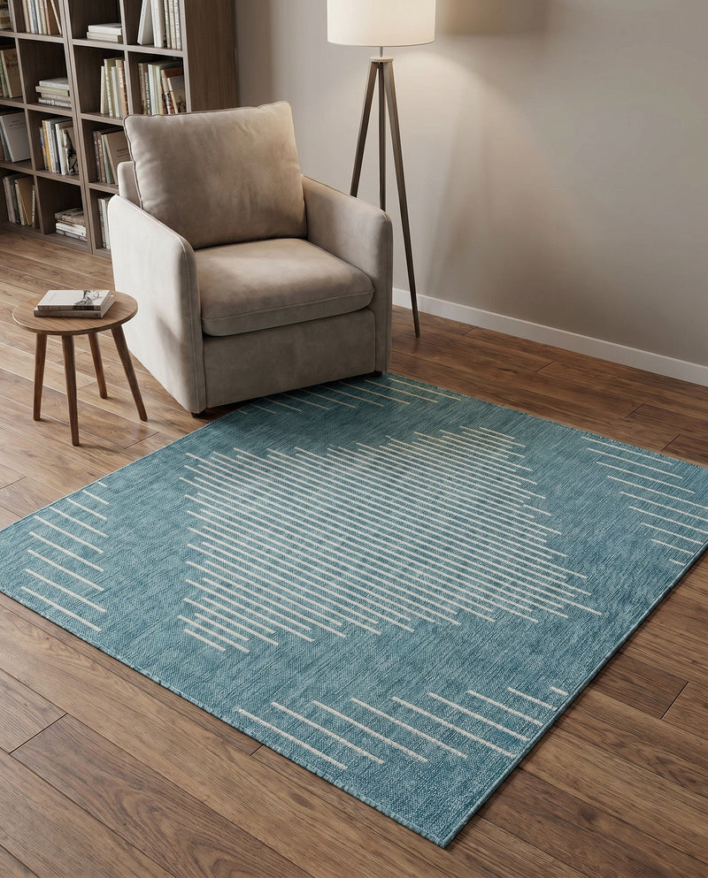 Urban Terrace Collection Area Rug -  Chelsea (Light Aqua) Square Light Aqua  lifestyle 55