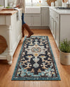Outdoor Marrakesh Collection Area Rug -  Essaouira Runner Navy Blue  lifestyle 69