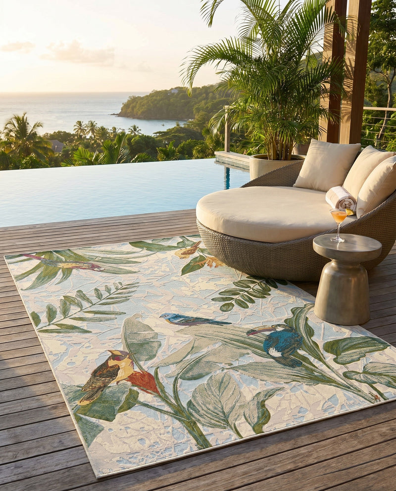 Seaside Blooms Collection Area Rug -  Tropic Rectangle Multi  lifestyle 20