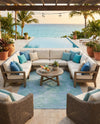 Bahama Breeze Outdoor Collection Area Rug -  Eleuthera Rectangle Navy Blue  lifestyle 15