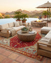 Patio Heritage Collection Area Rug -  Arbor Square Red Green Blue  lifestyle 66