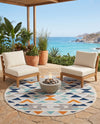 Bahama Breeze Outdoor Collection Area Rug -  Andros Round Gray  lifestyle 31