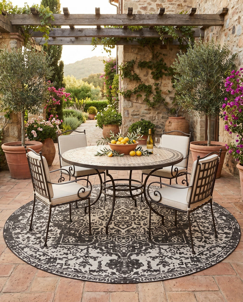Urban Oasis Rugs Collection Area Rug -  Penthouse (Charcoal Gray) Round Charcoal Gray  lifestyle 77
