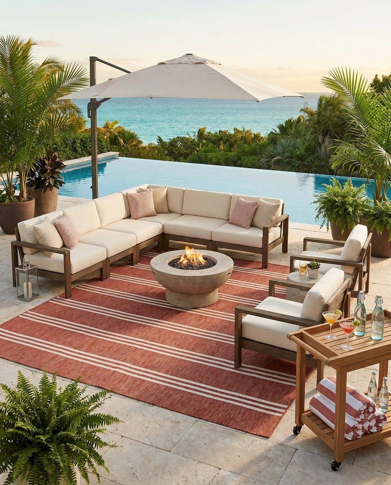 Urban Oasis Rugs Collection Area Rug -  District (Rust Red) Square Rust Red  lifestyle 64