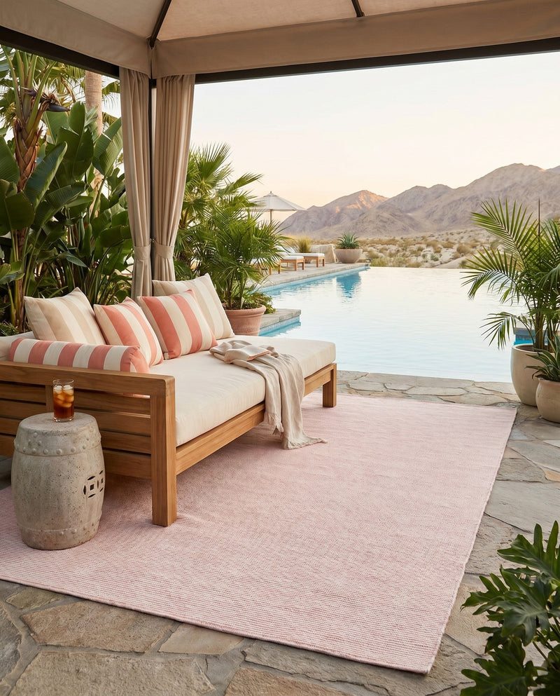 Jill Zarin Sedona Oasis Outdoor Collection Area Rug - Coconino (Pink Roses) Rectangle Pink Roses  lifestyle 22
