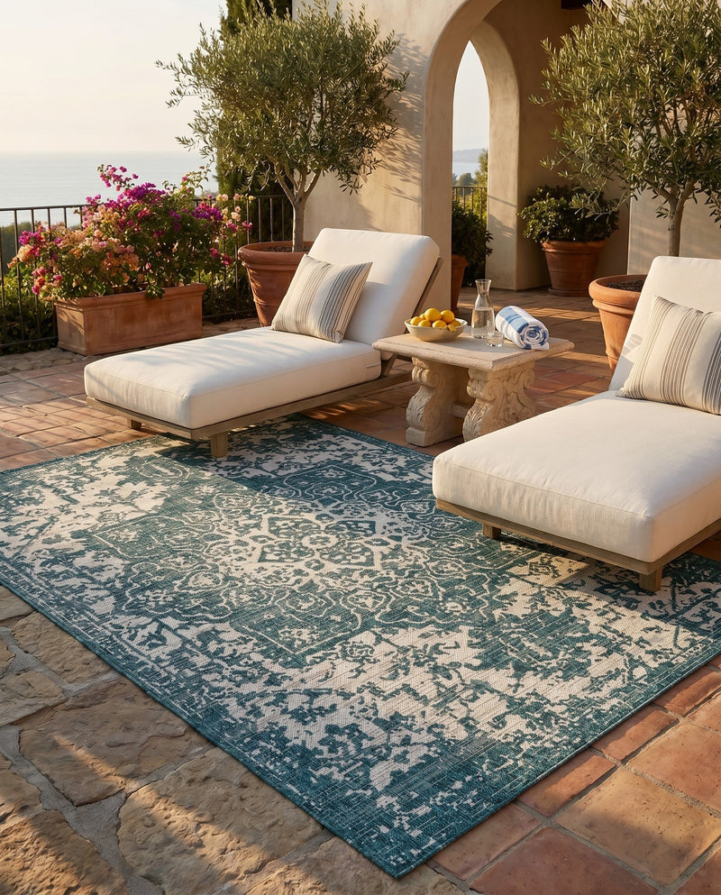 Urban Oasis Rugs Collection Area Rug -  Penthouse (Teal) Rectangle Teal  lifestyle 16