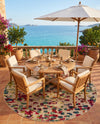 Outdoor Marrakesh Collection Area Rug -  Oujda Round Multi  lifestyle 74
