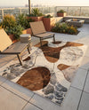 Urban Terrace Collection Area Rug -  Garden Rectangle Brown and White  lifestyle 21
