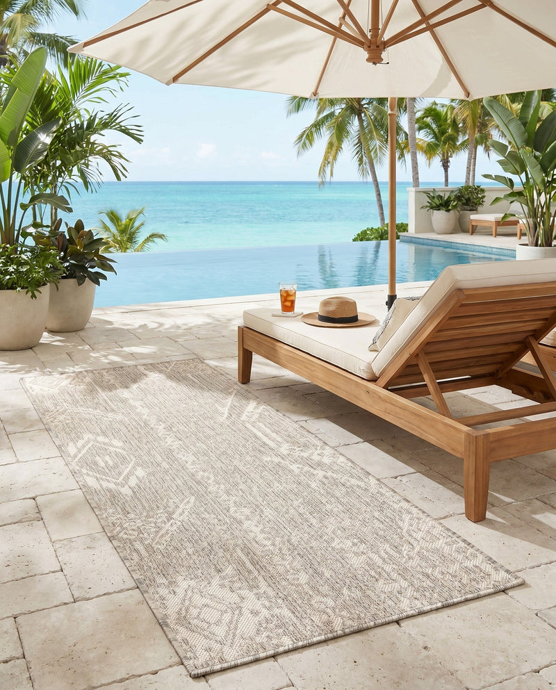 Desert Nomad Terrace Collection Area Rug - Sahara (Gray) Runner Gray  lifestyle 24