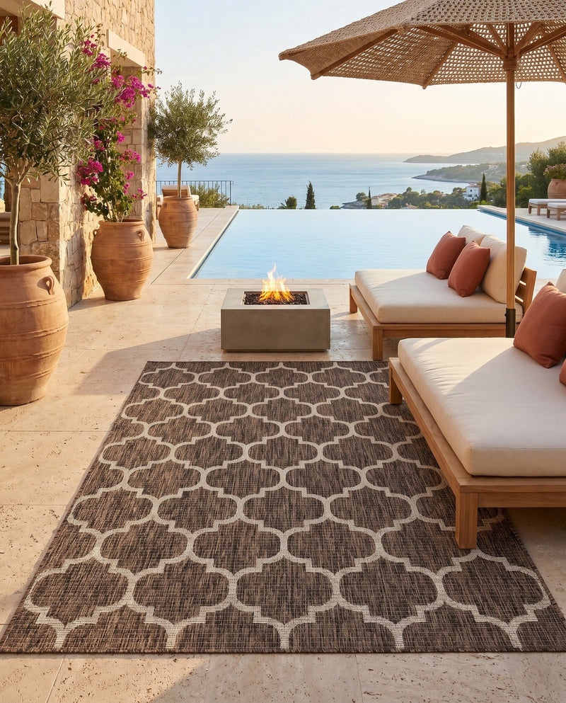 Savannah Pergola Collection Area Rug - Arbor (Brown) Rectangle Brown  lifestyle 9