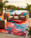 Urban Terrace Collection Area Rug -  Patio Rectangle Gray and Pink  lifestyle 12
