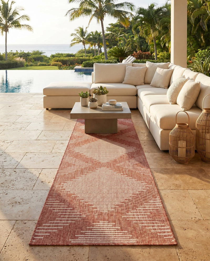 Urban Terrace Collection Area Rug -  Chelsea (Rust Red) Runner Rust Red  lifestyle 31