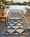 Urban Terrace Collection Area Rug -  Gramercy Runner Black and White  lifestyle 50
