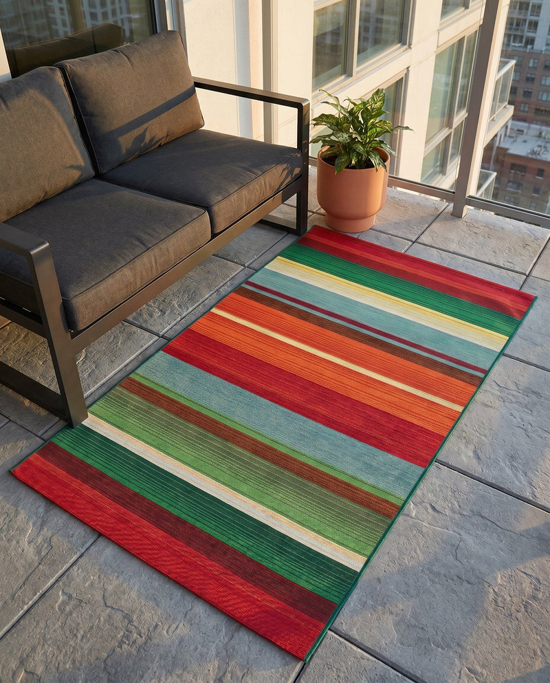 Urban Terrace Collection Area Rug -  Canopy Rectangle Multi  lifestyle 35