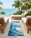 Urban Terrace Collection Area Rug - Veranda Runner Blue  lifestyle 55