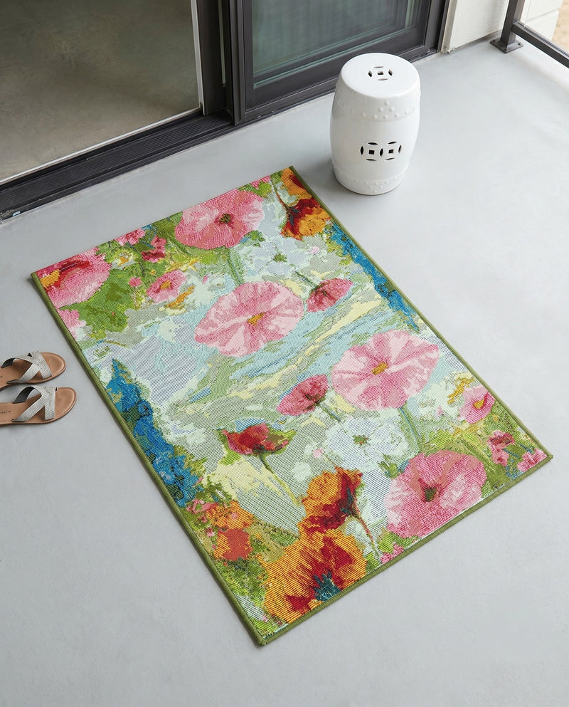 Seaside Blooms Collection Area Rug -  Amalfi Rectangle Multi  lifestyle 12