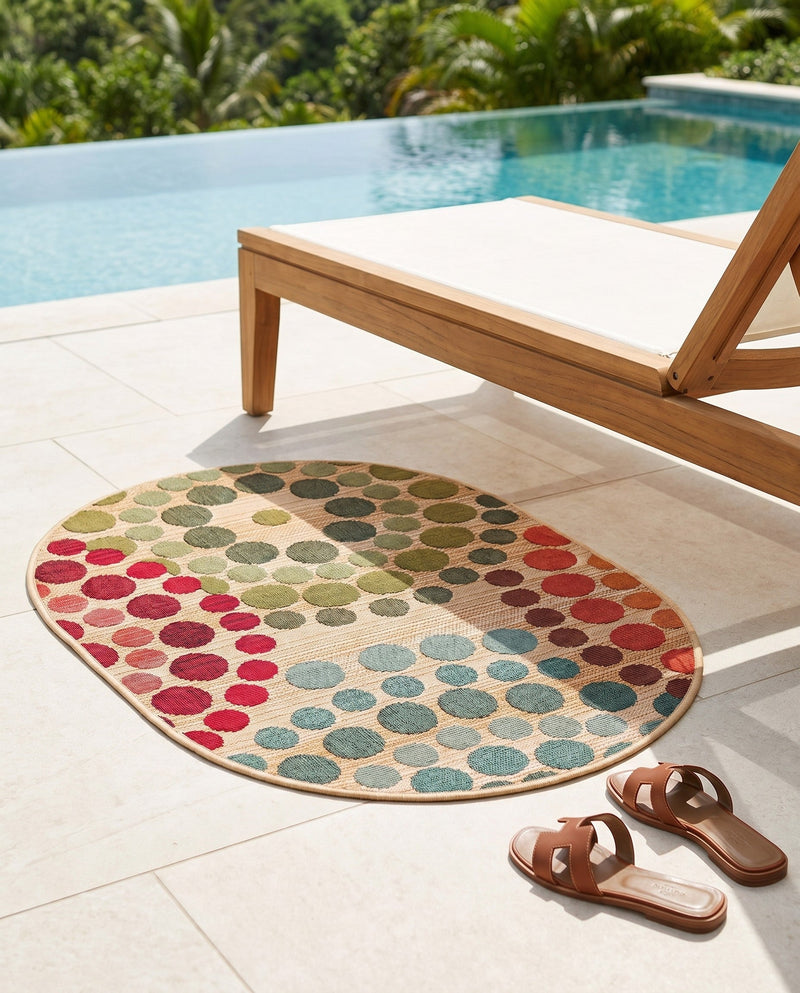 Urban Terrace Collection Area Rug -  Esplanade Oval Beige  lifestyle 52
