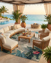 Seaside Blooms Collection Area Rug -  Paradise Rectangle Multi  lifestyle 23
