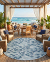Seaside Haven Rugs Collection Area Rug -  Harbor Round Blue  lifestyle 48