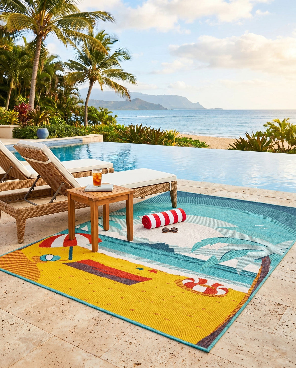 Seaside Haven Rugs Collection Area Rug -  Dockside Rectangle Multi  lifestyle 12