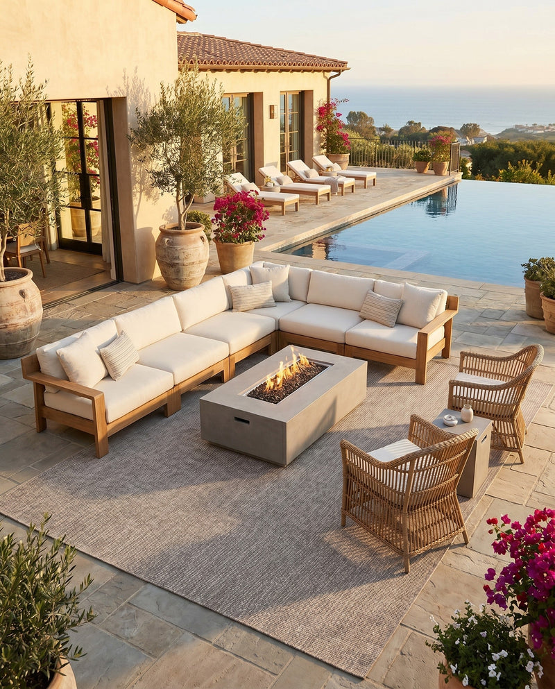 Seaside Serenity Collection Area Rug - Veranda (Beige) Rectangle Beige  lifestyle 7
