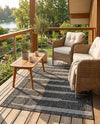 Urban Terrace Collection Area Rug -  Brooklyn Rectangle Black and White  lifestyle 17