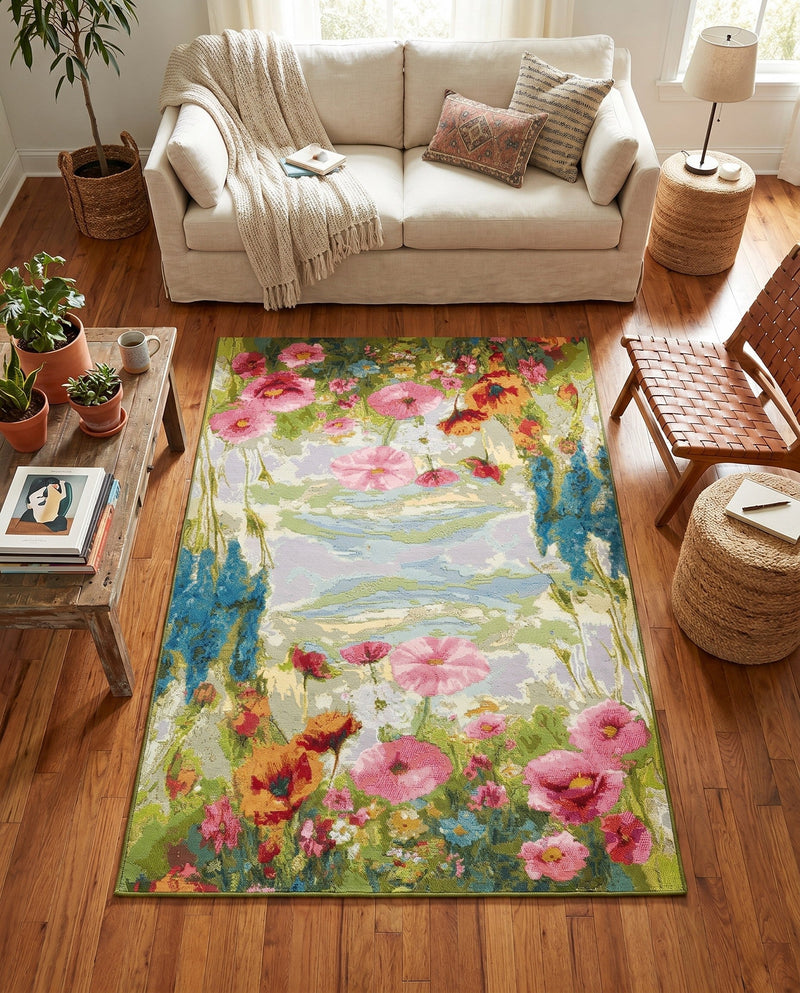 Seaside Blooms Collection Area Rug -  Amalfi Rectangle Multi  lifestyle 18