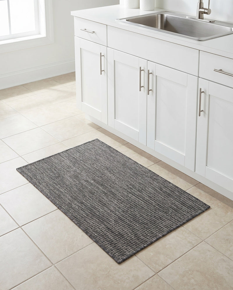 Seaside Serenity Collection Area Rug - Veranda (Black) Rectangle Black  lifestyle 38