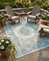 Patio Heritage Collection Area Rug -  Lafayette (Aqua) Rectangle Aqua  lifestyle 35