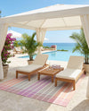 Seaside Stripes Collection Area Rug -  Coral Rectangle Pink and Lavender  lifestyle 64