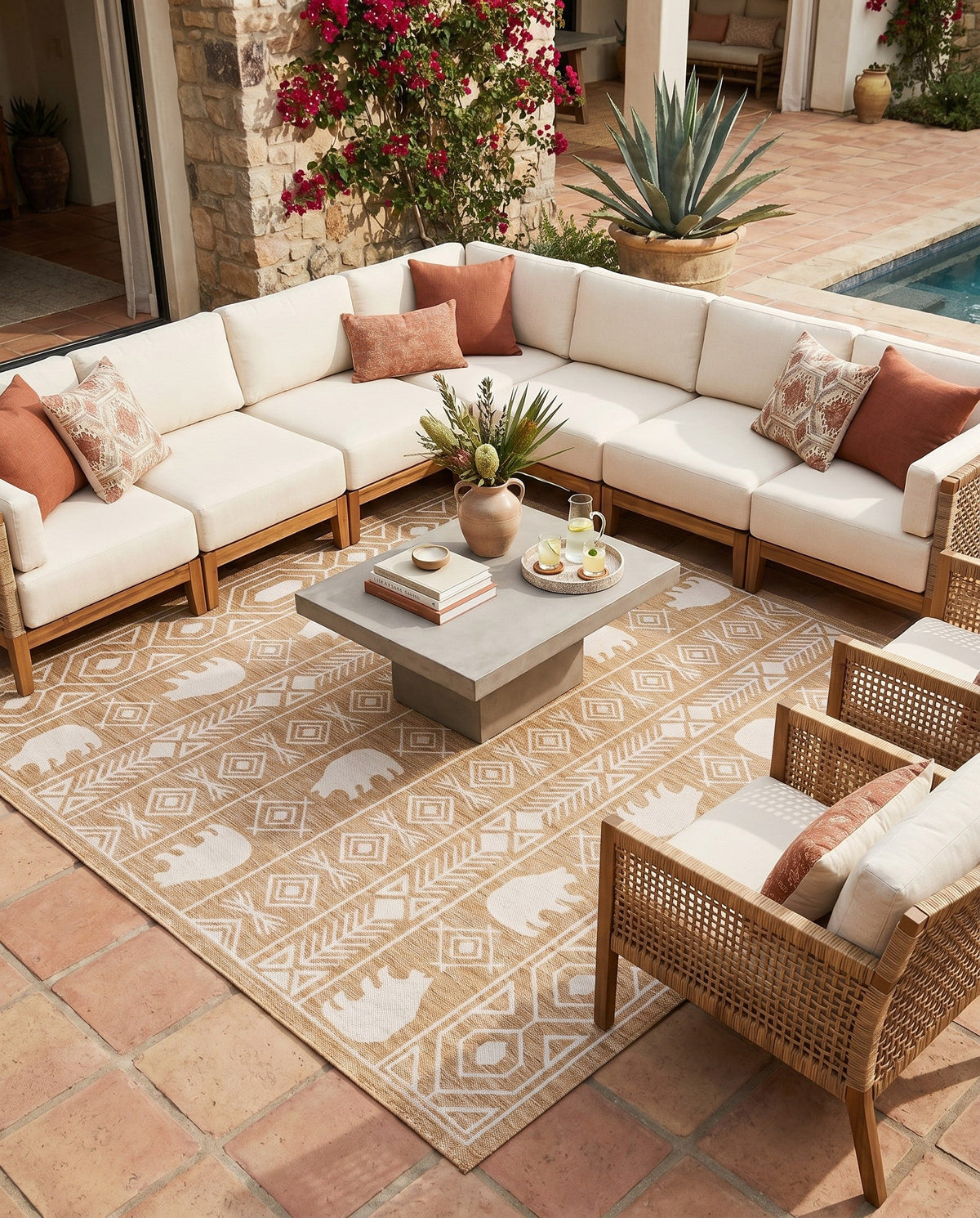 Mesa Oasis Rugs Collection Area Rug - Sundown Square Taupe  lifestyle 152