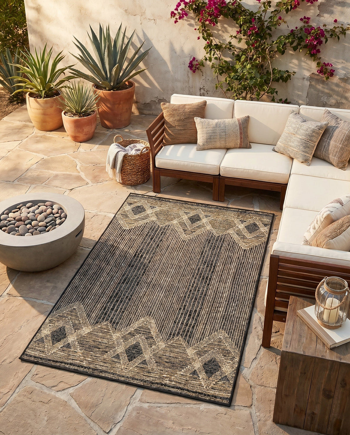 Urban Terrace Collection Area Rug -  Loft Rectangle Charcoal  lifestyle 21