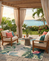 Seaside Blooms Collection Area Rug -  Paradise Rectangle Multi  lifestyle 37