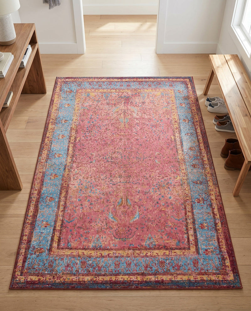 Patio Heritage Collection Area Rug -  Serenity Rectangle Vintage Salmon Coral  lifestyle 23